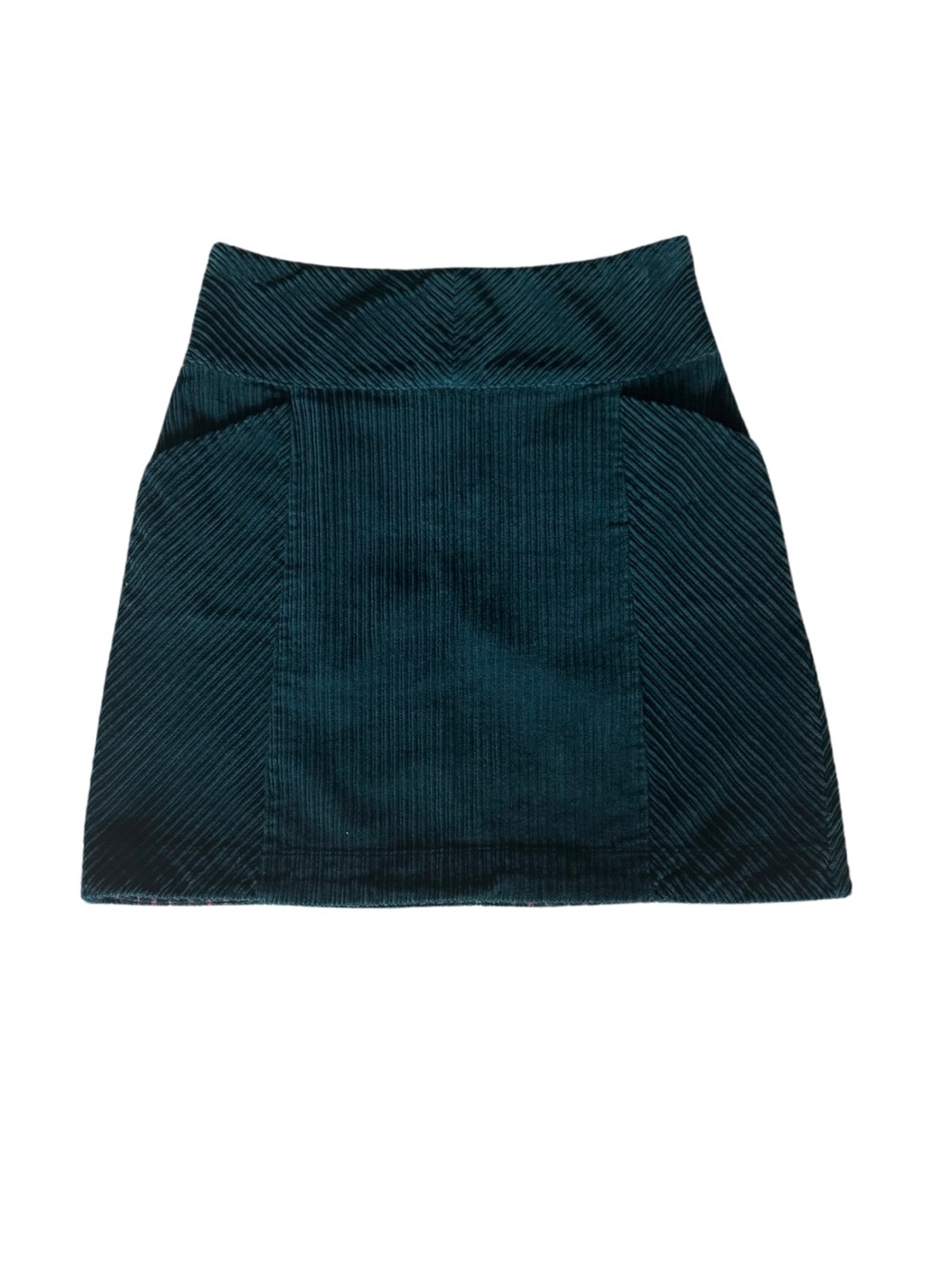 Maeve by Anthropologie Dark Mint Corduroy Ribbed Skirt | Size 0 | With Pockets